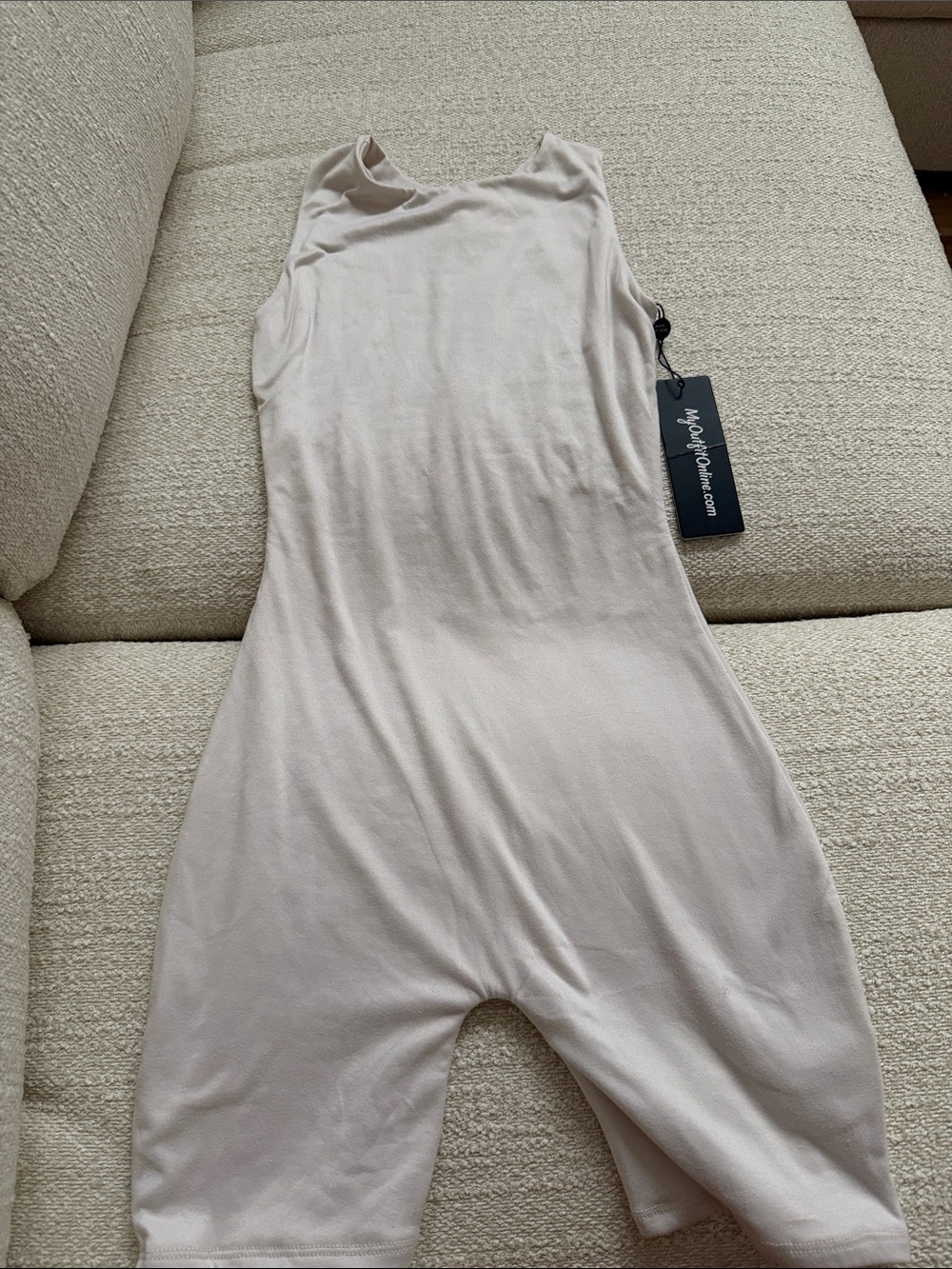 Sleeveless Jumpsuit Romper in Light Taupe by my outfit online